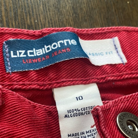 Vintage 90’s Liz Claiborne Lizwear Red Jeans Classic Fit Holiday Waist 27 - Picture 4 of 4